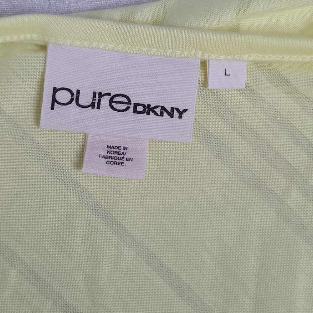 PURE DKNY Butter yellow women's boxy tshirt Size Large amazingly Soft - Picture 5 of 7